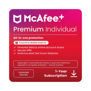 McAfee+ Advanced Individual Unlimited Security, Privacy, and Identity Protection
