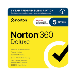Norton 360 Deluxe Advanced Protection for Family Devices, Privacy, and Security